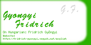 gyongyi fridrich business card