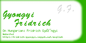 gyongyi fridrich business card